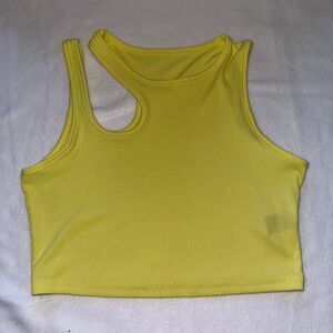 SHEIN Yellow Gold Cropped Cut Out Tank